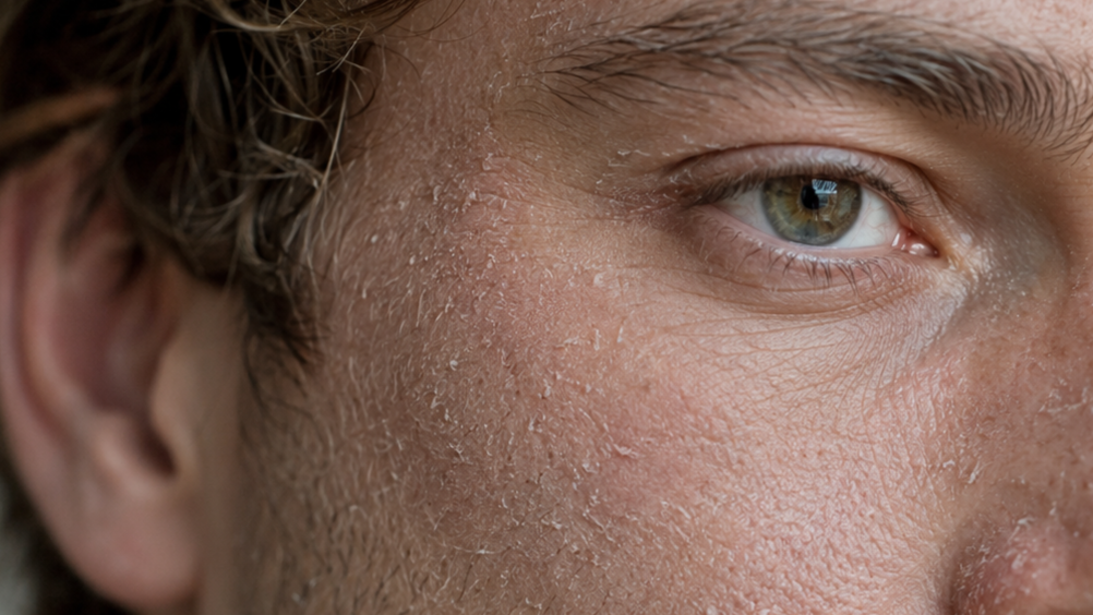 Man with very dry skin